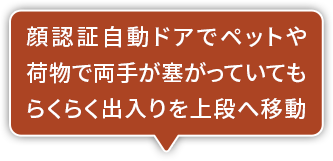 顔認証自動ドアでペットや荷物で両手が塞がっていてもらくらく出入りを上段へ移動