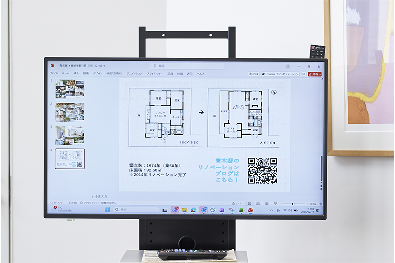 玄関、LDKを広げ、ウッドデッキを設けるなどのびのびと楽しく暮らせる間取りになりました。